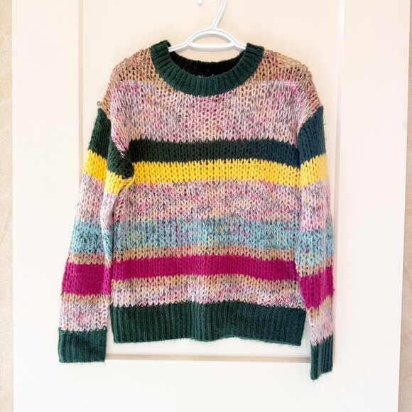 Heartloom S Multicolor Striped Knit Sweater Acrylic & Polyamide Blend - Picture 1 of 9